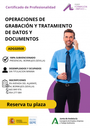 (ADGG0508) - OPERACIONES DE GRABACIÓN Y TRATAMIENTO DE DATOS Y DOCUMENTOS -FPE 2025 (SEVILLA)